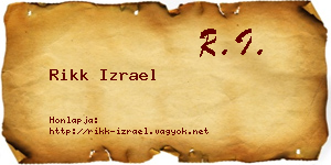 Rikk Izrael névjegykártya